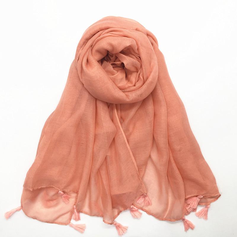 Solid Voile Women Scarf New Summer Girls Tassels Sunscreen Thin Scarves Soft Shawl Foulard Viscose Spring Lady Wrap Shawls