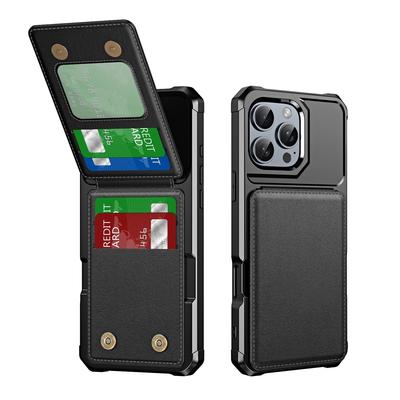 For Apple iPhone 16 15 14 Plus 13 12 Mini 11 Pro Max Case Luxury PU Leather Card Bag High Quality Soft TPU ShockProof Stand Back Cover Casing