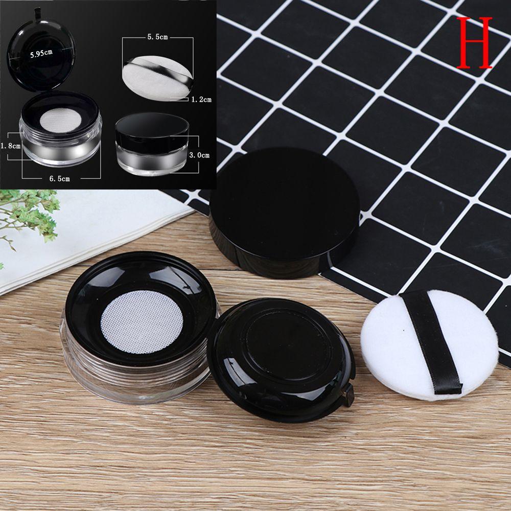 Plastic With Puff With Sieve Makeup Jar Loose Powder Box Cosmetic Container Sifter Container
