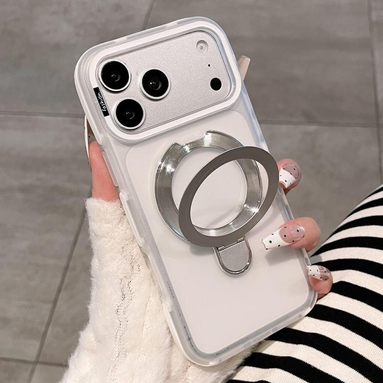 Dual-Color Translucent Matte Phone Case With Kickstand For iPhone 14 Pro, PC+TPU Anti-Fingerprint Shockproof Protective Cover