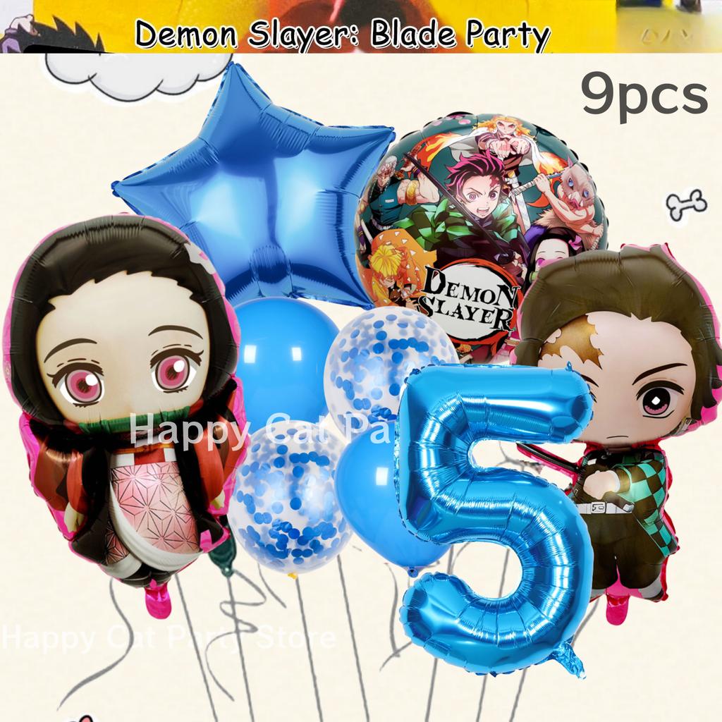 Démonický lovec Narodeninová oslava Dekorácie Kimetsu No Yaiba Stolový riad Obrus Tanier Hrnček Balónik Sprcha pre bábätko Detské darčeky Potreby na párty