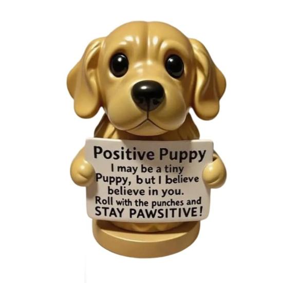 Emotional Support Puppy Statue Positive Dog Ornament Puppy Figurine