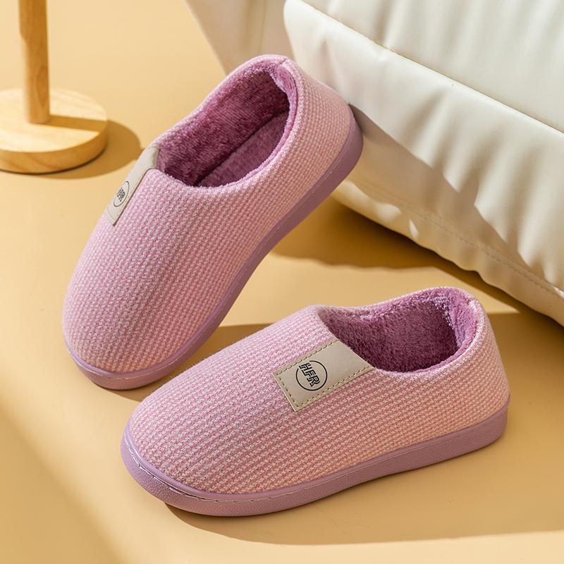 Fashion 2025 Winter Slippers Women Home Floor Warm Shoes Soft Plush Anti-slip Couples Indoor Slides Plus Size Mom Dad House Footwear