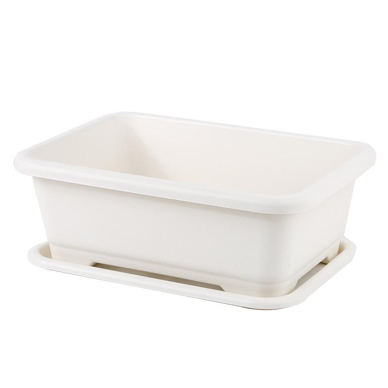 Vegetable Planter Shatterproof Impact Resistance Drain Hole Design Rectangular Flower Pot Windowsill Planter Box Garden Supplies