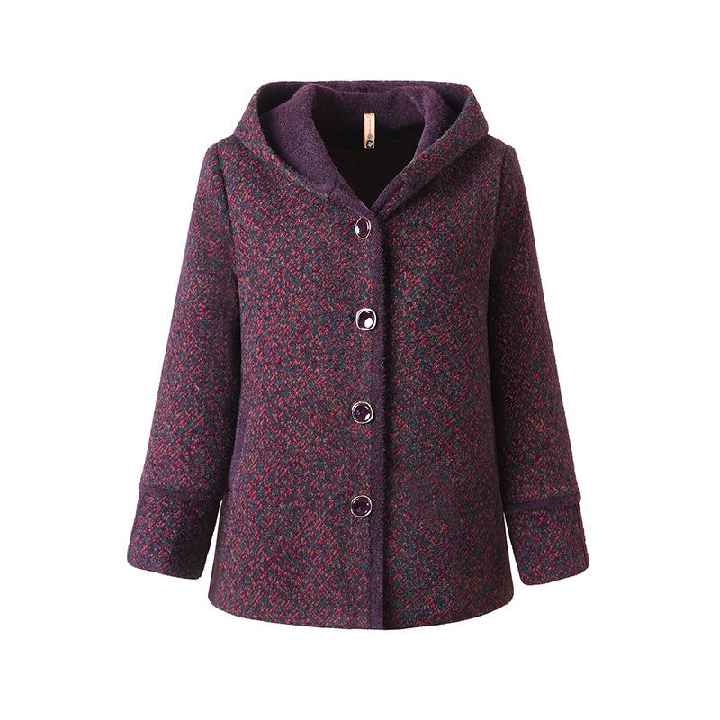 Plus Size Velvet Winter Coat for Middle-Aged Women - Long Sleeve Fashionable Loose Fit