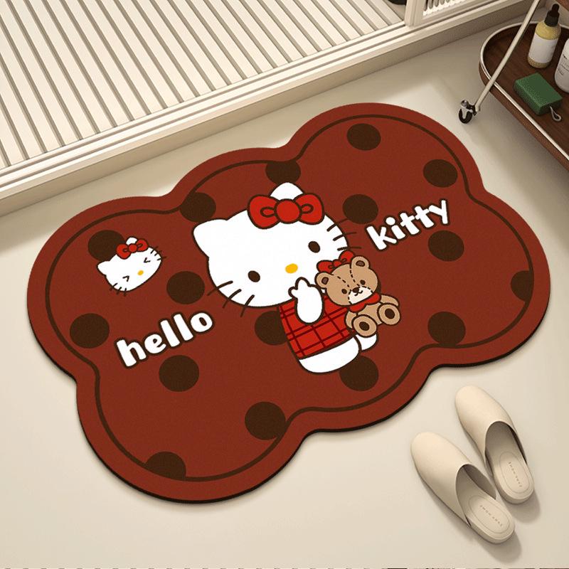 Hello Kitty Quick-Dry Non-Slip Diatomaceous Earth Bath Mat - Absorbent and Easy to Clean