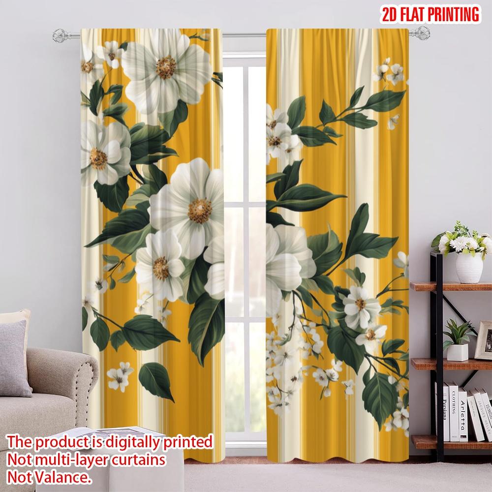 

2 шт., 2D печать на плоскости Светофильтрующие шторы Цветочная полоса Полиэстер Легкая установка (без удилища) Украшения для наружного использования 52.50 × 116.00 cm 2 pcs