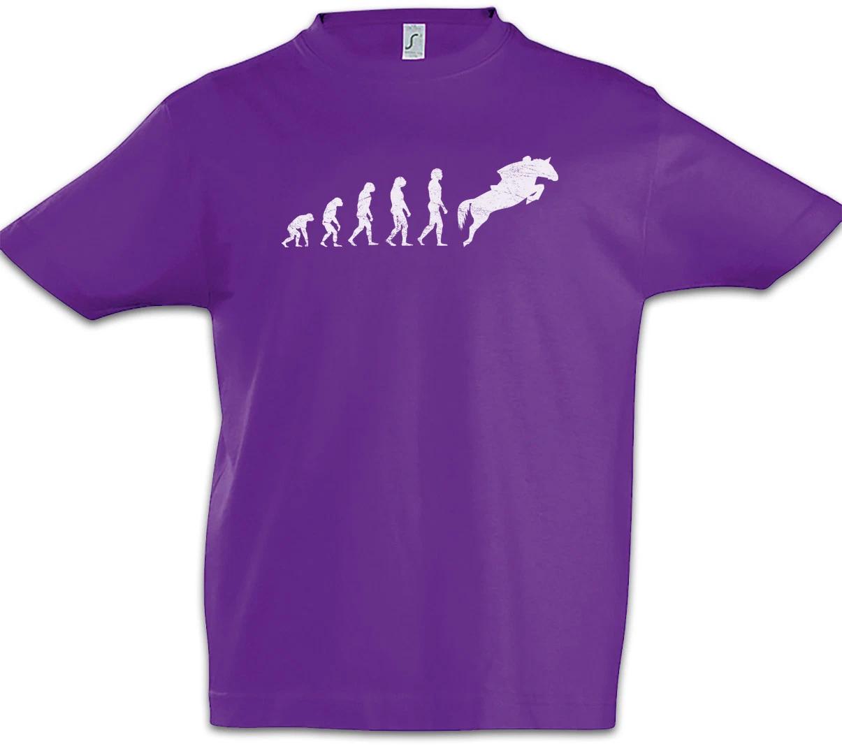 Riding Evolution Boys T-Shirt Rider Horses Fun Darwin Races Rider Riding- 150