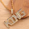 Hip Hop Koningin Koning Letter Hanger Punk Man Bling Bling Iced Out Cubaanse Ketting Mode Glamour Sieraden