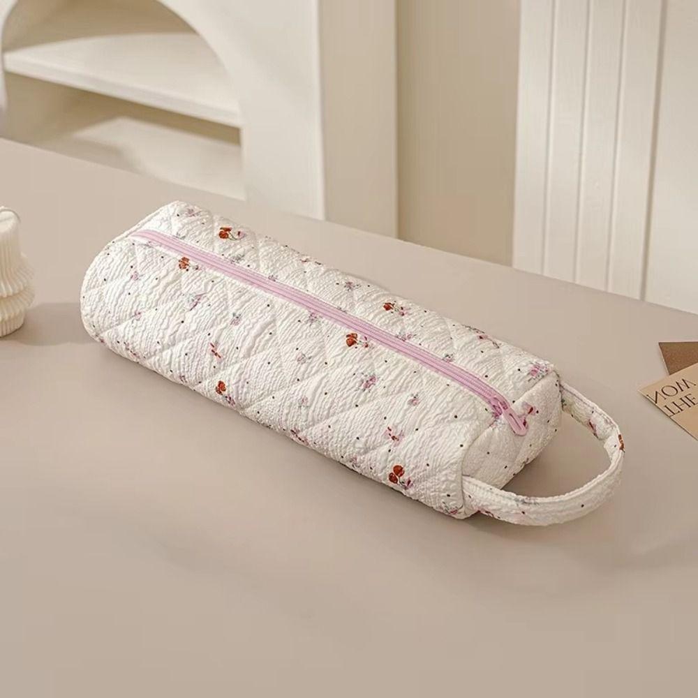 Soft Hair Dryer Storage Bag Quilting Cotton Large Capacity Curling Iron Carrying Case With Handle Dustproof Cosmetic Bag