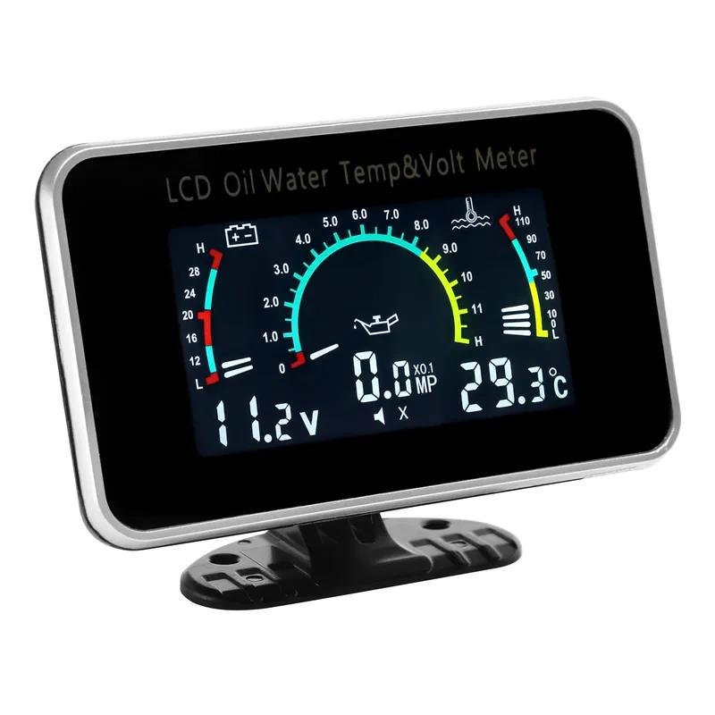 3 in 1 Universal Car Water Temp Gauge Temperature Voltage Voltmeter Oil Pressure Gauge Digital Display Sensor 10mm 12V 24V