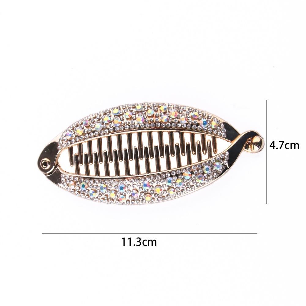 Rhinestone Fish Shape Banana Hair Clips Ponytail Holder for Women Girls Banana Clips Crabs Claws Hair Styling Accessories