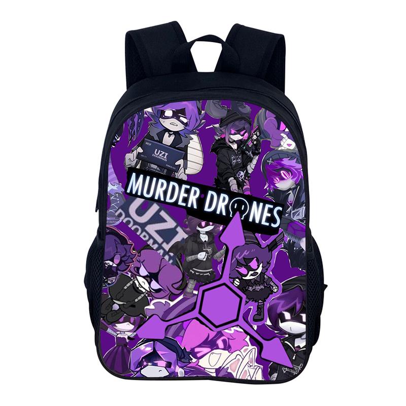 Cartoon Backpack Murder Drones School Bag 40cm/15.7inch Backpack Lightening Zipper Backpack Book Bags for Boys Girls Best Gift