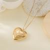 Vintage Heart Locket Necklace With Engraved Floral Designs Adjustable Chain Photo Pendant Jewelry Accessory for Women