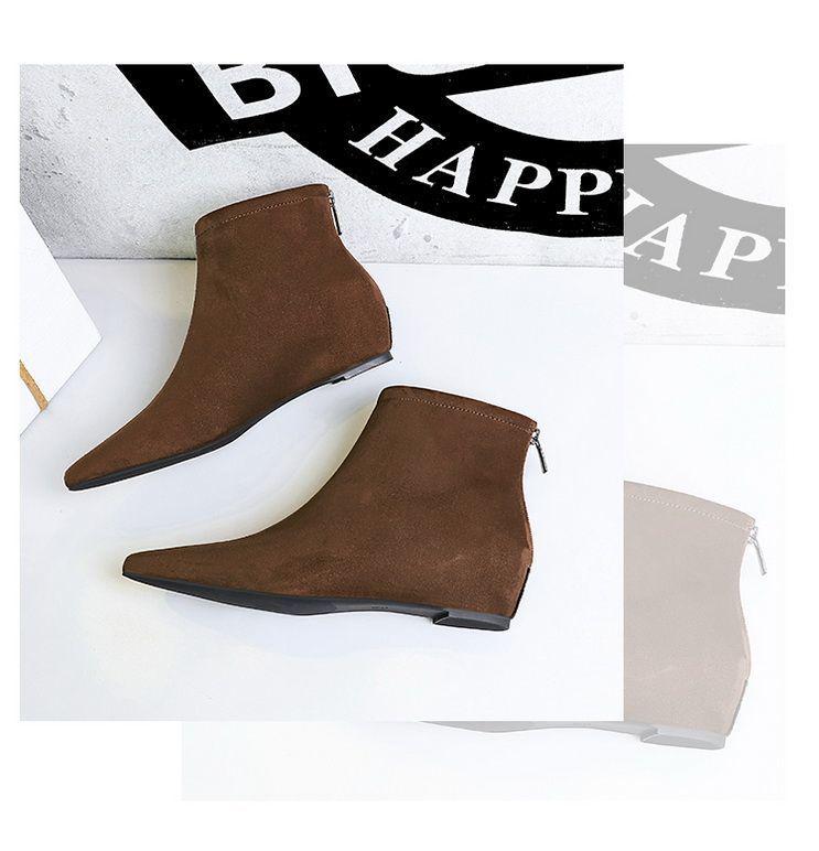 European Leopard Print Women's Ankle Boots - Sexy Wedge Heel with Back Zipper for Autumn and Winter