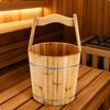 Tapered Wooden Water Bucket Rustic with Carrying Handle