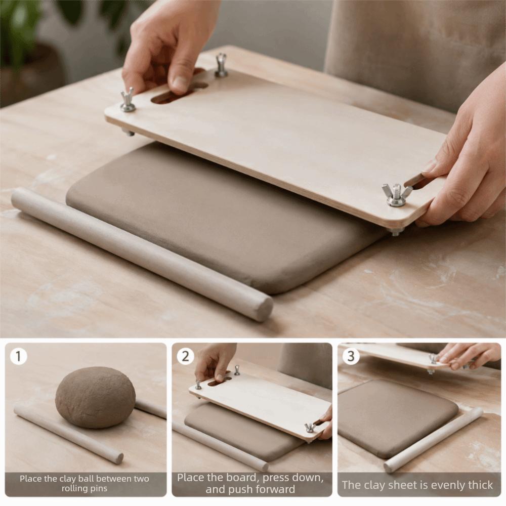 Adjustable Thickness Pottery Modeling Board Handmade Pottery Craft Mud Strip Making Tool