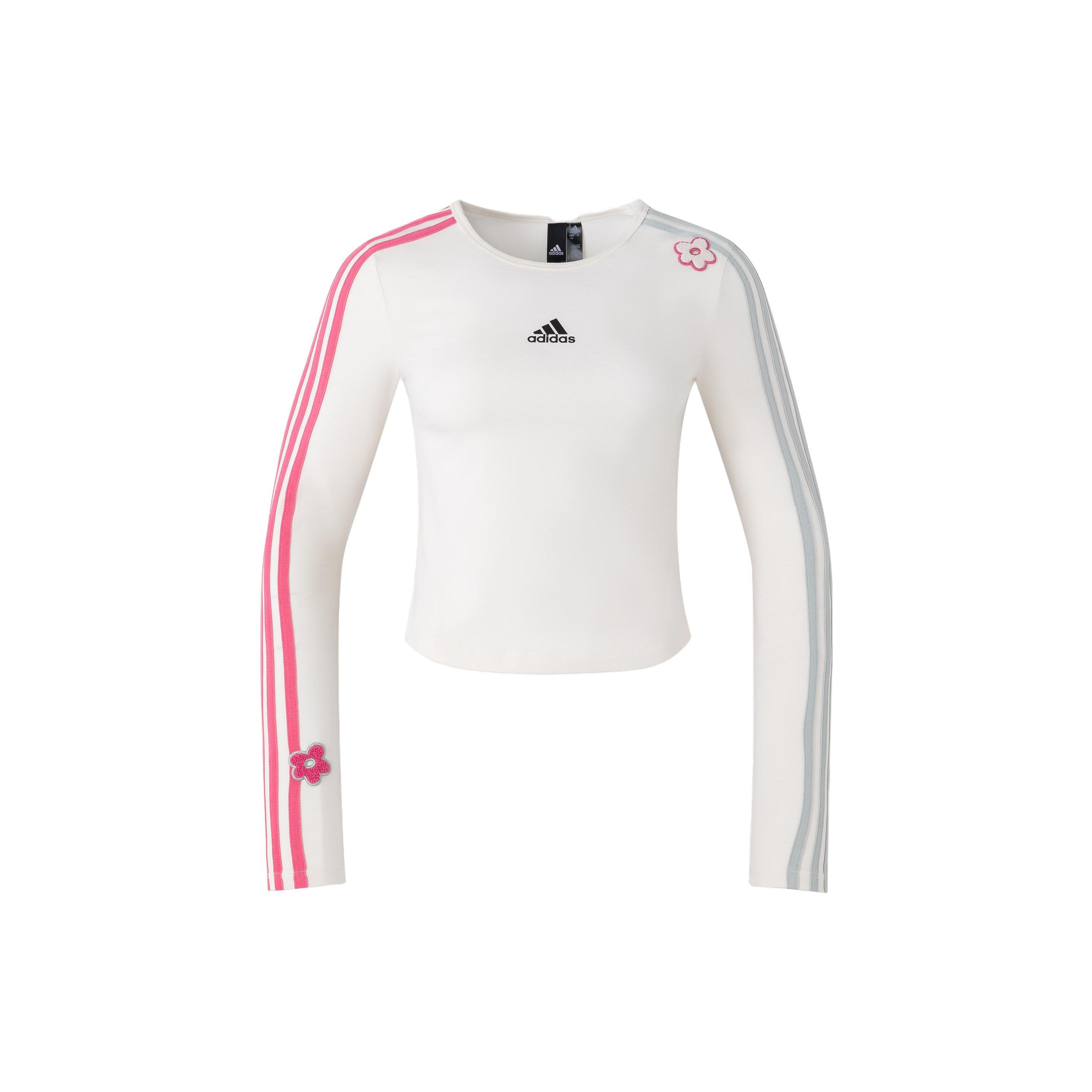 

Новая женская футболка Adidas с рукавом реглан, розовая/белая, IX5646 XS