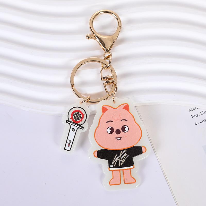 Stray Kids' New Luminous Acrylic Keychain SKZOO Bangchan Star Peripheral Collection Collective Star Support Luminous Pendant