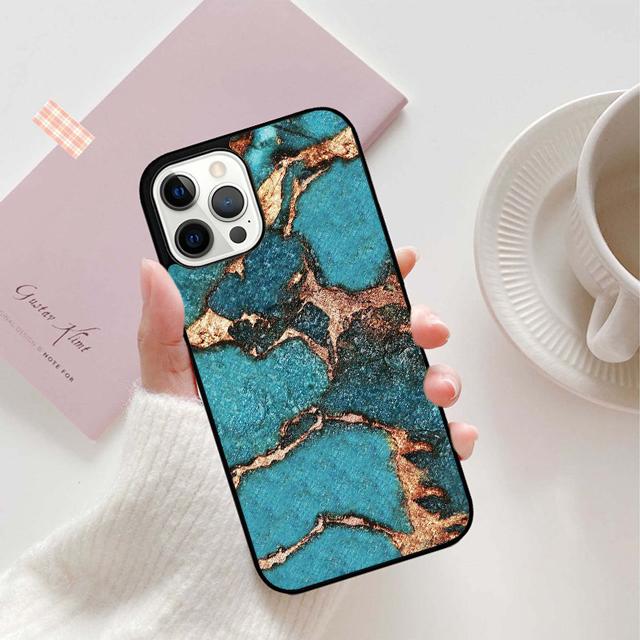 

Чехол для телефона с рисунком из бирюзового камня и мрамора для iPhone 5 6 7 8 Plus X XR XS SE2020 Apple 11 12 13 mini Pro Max Galaxy S20 S21 iPhone 5 5S SE