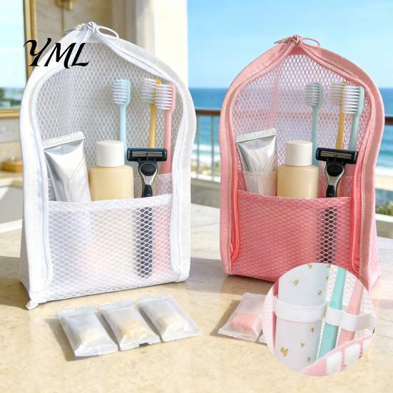 Clear Mesh Storage Bag for Cosmetics Standing Toiletry Bag, Portable Waterproof EVA Cosmetic Organizer, Large Durable Makeup Gym Capacity Case