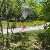 Giant Size Hot Air Balloon Plastic Material Color-changing Film Wind Spinner Striped Tie Dye Rainbow Colors Rotating Windmill