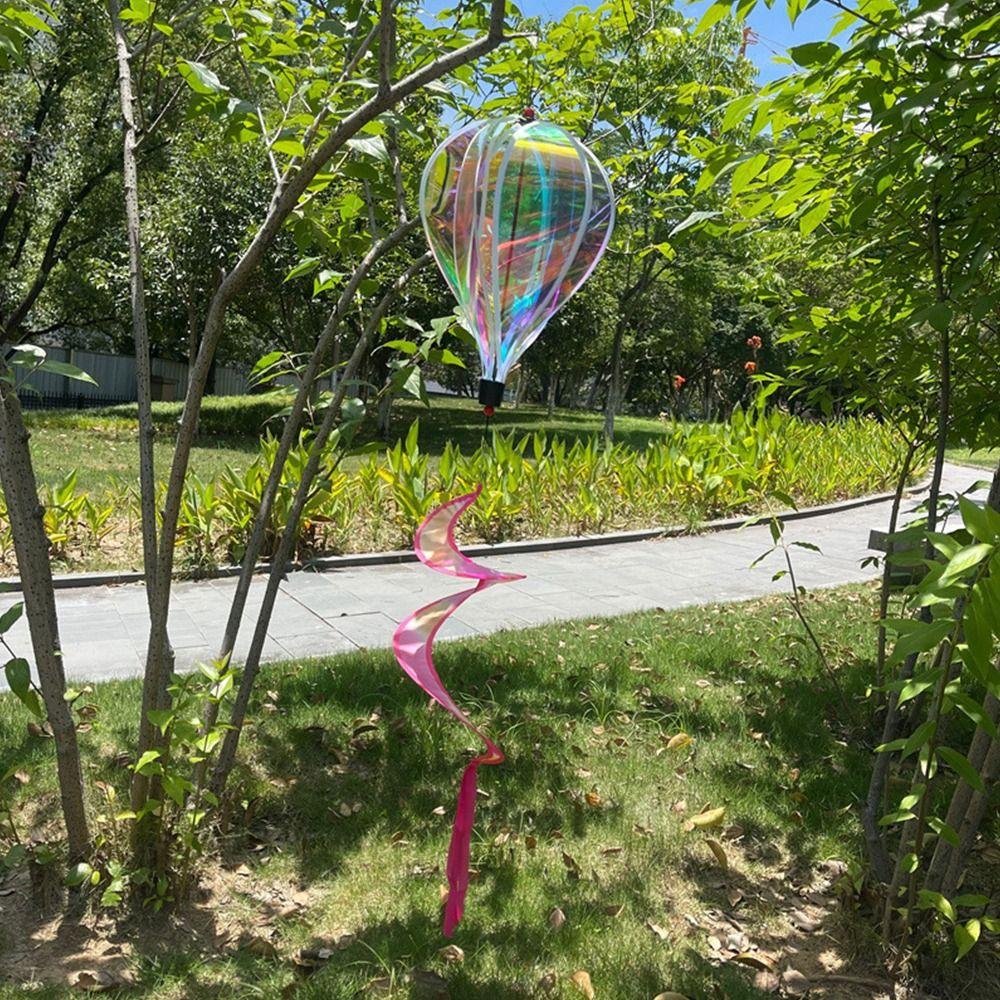 Giant Size Hot Air Balloon Plastic Material Color-changing Film Wind Spinner Striped Tie Dye Rainbow Colors Rotating Windmill