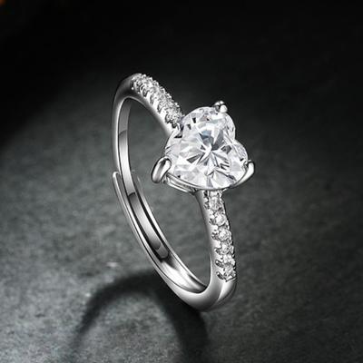 Copper Ring Shining Heart Zircon For Women Wedding Jewelry -Copper Bands Fine Fashion Gift Party High Quality Ring