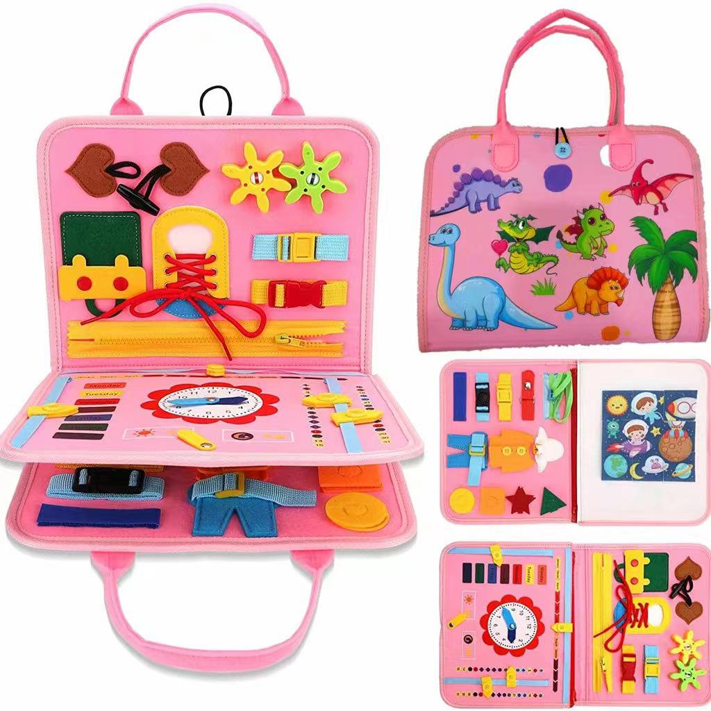 Cross-Border Montessori Sensory Busy Board & Felt Bag Toy for Children