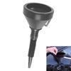 1 Pcs 2 In 1 Black Plastic Oil Funnel With Large Diameter For Engine Oil Fuel Additive Cars Plastic Extended Spout Funnel
