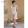Xuan Liang Men's Sleepwear Summer Thin Ice Silk Short-sleeved Shorts Casual Imitation Silk Luxury Home Furnishing Set