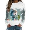 European and American Cross-border Christmas Element Printed Round Neck Long-sleeved Pullover Loose Fashionable Sweatshirt