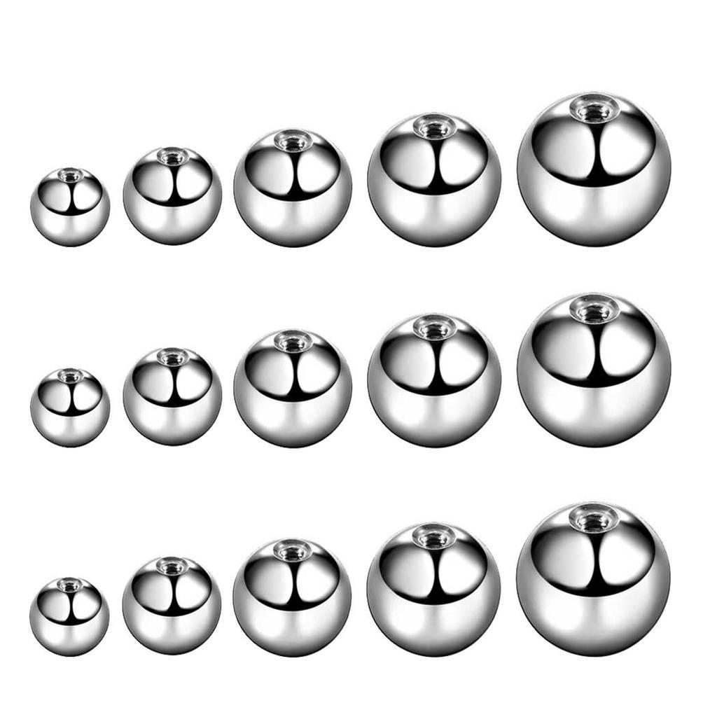 10Pcs Stainless Steel Jewelry Accessories - DIY Body Piercing Belly Button Stud Replacement Round Ball Accessory