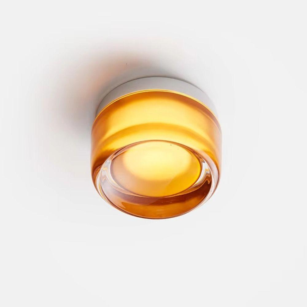 Amber Jelly LED Wall Lamp Round Design Nordic Style Lighting Fixture Waterproof Energy Saving Glass Ceiling Lamp