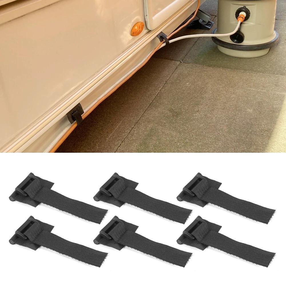 6Pcs Caravan Power Cable and Fresh Water Pipe Support Straps Camper Van Accessories Caravan Waste Water Pipe Support Straps