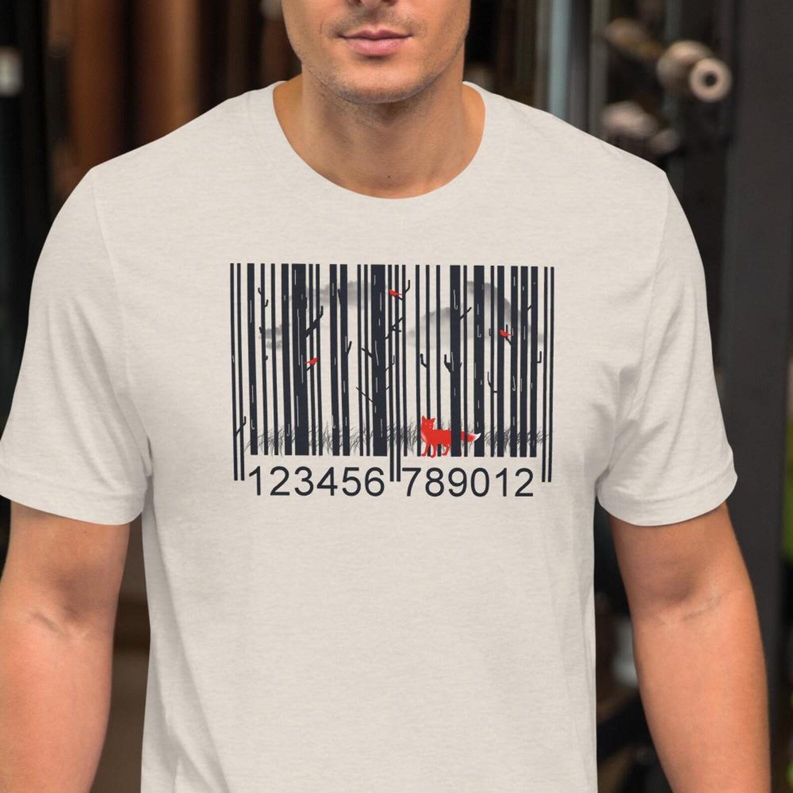 Fox, Barcode, Unisex t-shirt S