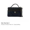 Chanel Grain Shiny Calfskin Makeup Bag Handbag Women's Black AP4936-B22105-94305
