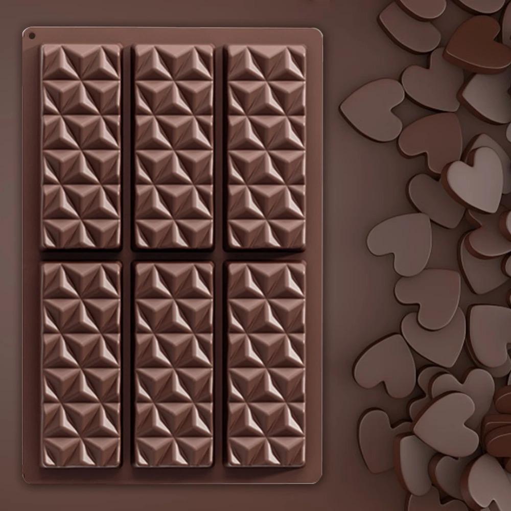 6 Cell Silicone Triangle Diamond Candy Mould DIY Chocolate Baking Mould Non-Stick Mini Cookie Candy Molds Household Baking Tools