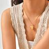 Gold Women's Heart-Shaped Stainless Steel Photo Locket Pendant PN-1255