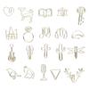 100pcs Paper Clip Gold Series Metal Electroplating Processing Rust Proof Creative 20 Shapes Paper Ma
