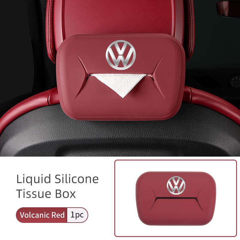 O2For Volkswagen VW Car Paper Storage Bag Silicone Handkerchief Box Tissue Case Passat Golf 4 5 6 Tiguan Polo Scirocco Jetta CC