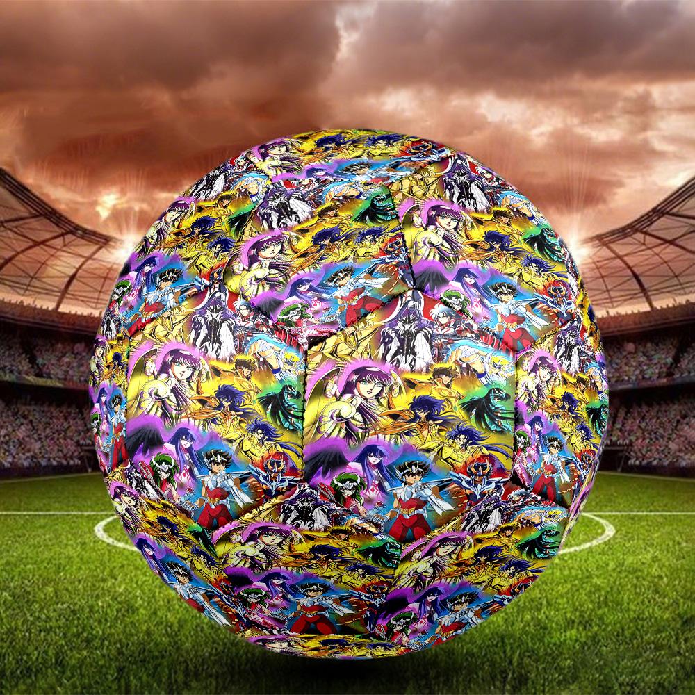 Saint Seiya Indoor Soccer Ball Size 5 Colorful All Ages Machine Stitched PVC Competition Ready Durable High-Bounce