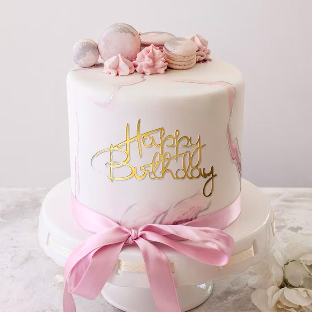 4 st Akryl Grattis på Födelsedagen Dessert Barn Vuxna Tårtdekoration Fest DIY Dekoration