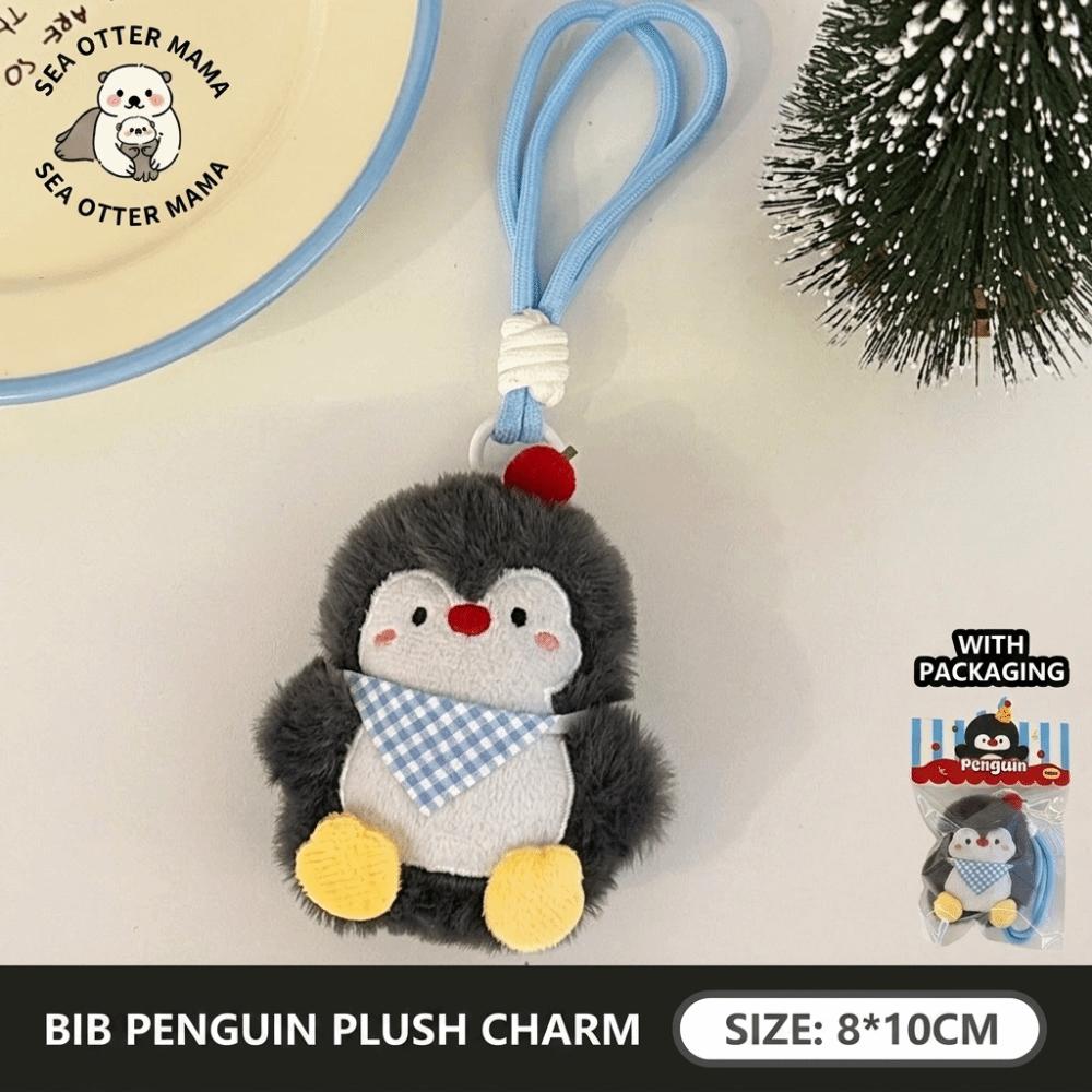 Decorative Soft Plush Plush Penguin Charm Hanging Loop Key Ring Pendant Decor Blue Accents Lightweight Bag Keychain Couples Gift