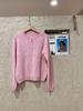Women's Round Neck Pearl Button Wool Cashmere Knit Cardigan JM8305