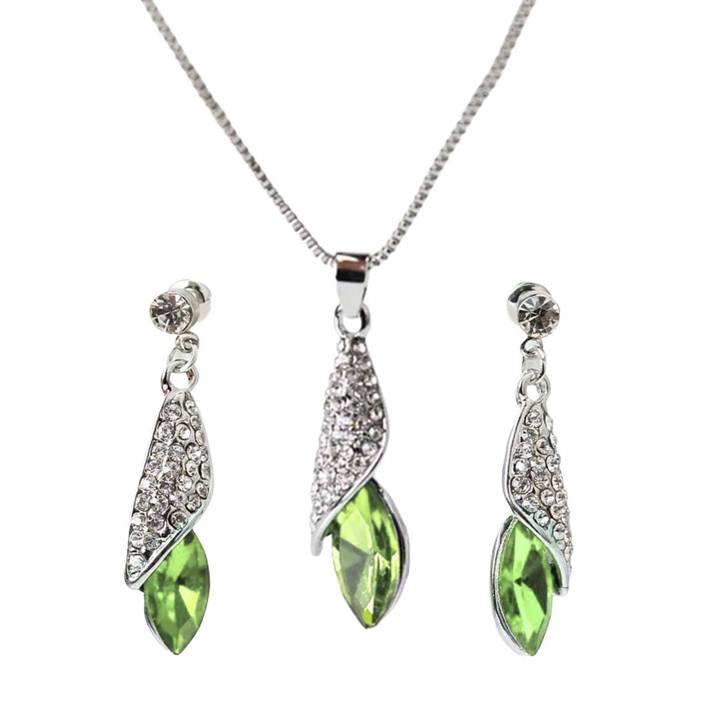 Shimmering Contemporary Jewelry Ensemble Teardrop Pendant Earring Set Alloy Accessories Suitable for Everyday Party