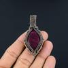 Ruby Pendant Gemstone Jewelry, 999 Copper Wire Wrapped Handmade Pendant, Latest Design Jewelry