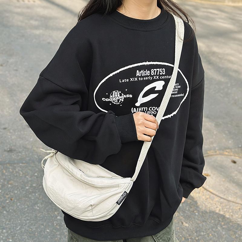 Geantă de umăr ușoară impermeabilă, culoare uni, unisex, geantă crossbody, nailon, ușoară, geantă hobo