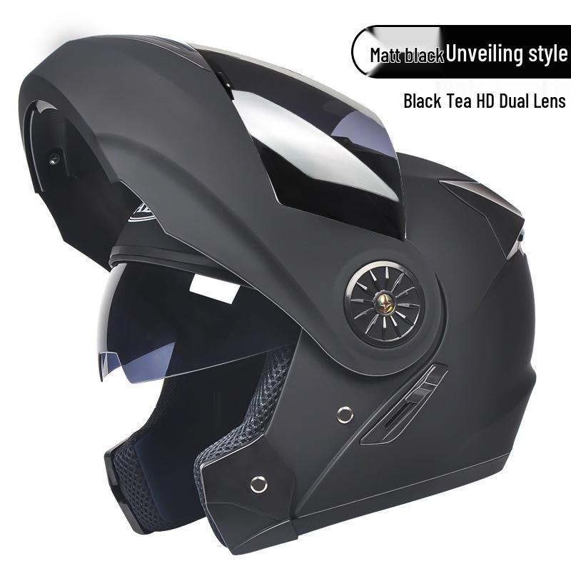 3C Certified Flip-Up Motorcycle Helmet with Dual Mirrors for All Seasons - Unisex Full Face Design for Winter