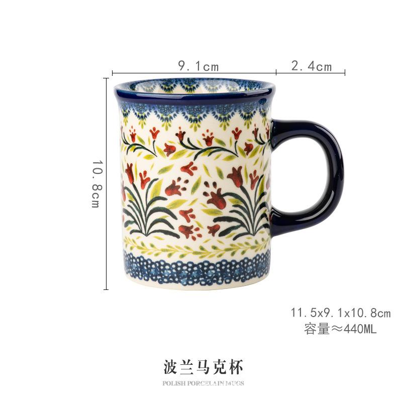 Vintage Style Ceramic Coffee Mug Creative Cute Floral Design Breakfast Water Cup Teacup with Handle for Home Office Cups 2025